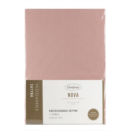 Duże Prześcieradło z Gumką Satynowe 220 x 200 Pudrowe Tradycyjne mocne