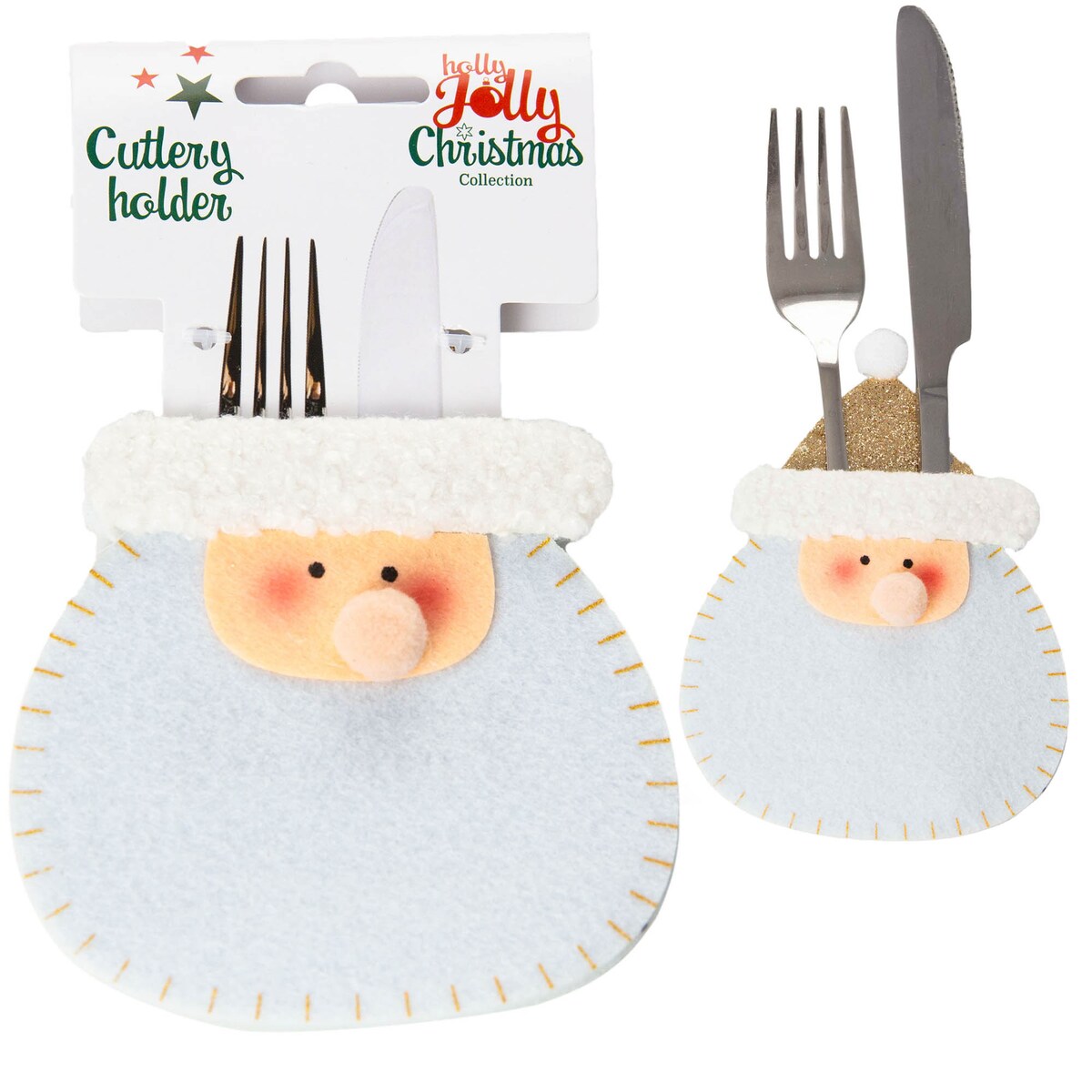 Świąteczna Kieszonka Etui Pokrowiec Na Sztućce Filc Mikołaj 11X15 Cm