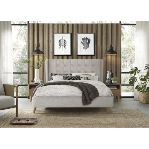Łóżko tapicerowane ESTELLA 160x200 beżowe
