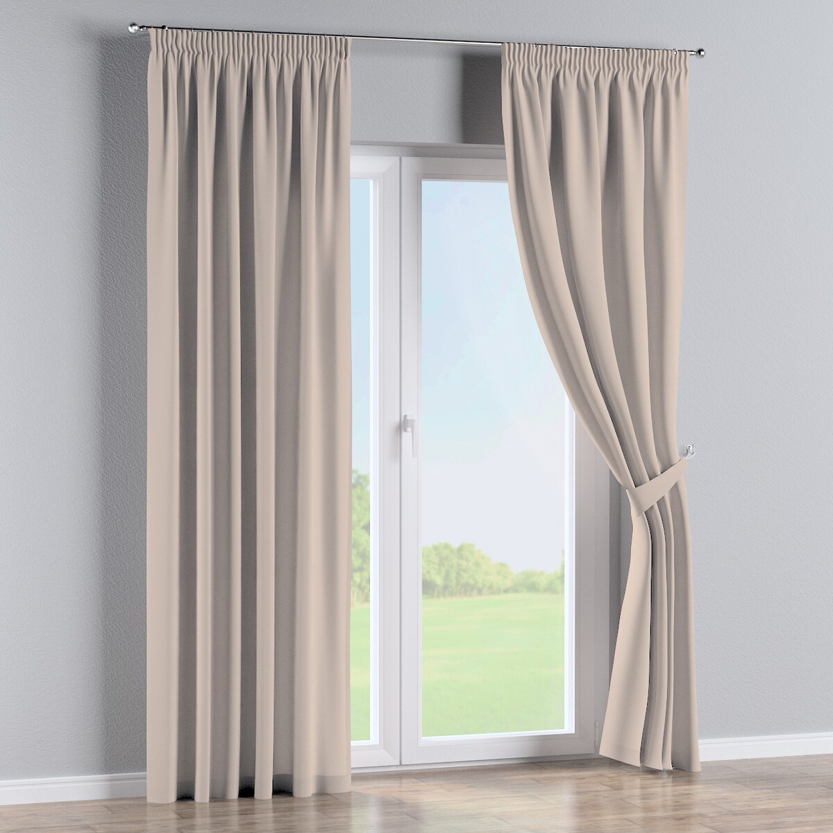 Zasłona na taśmie marszczącej 1 szt. 130x260 jasnobeżowy