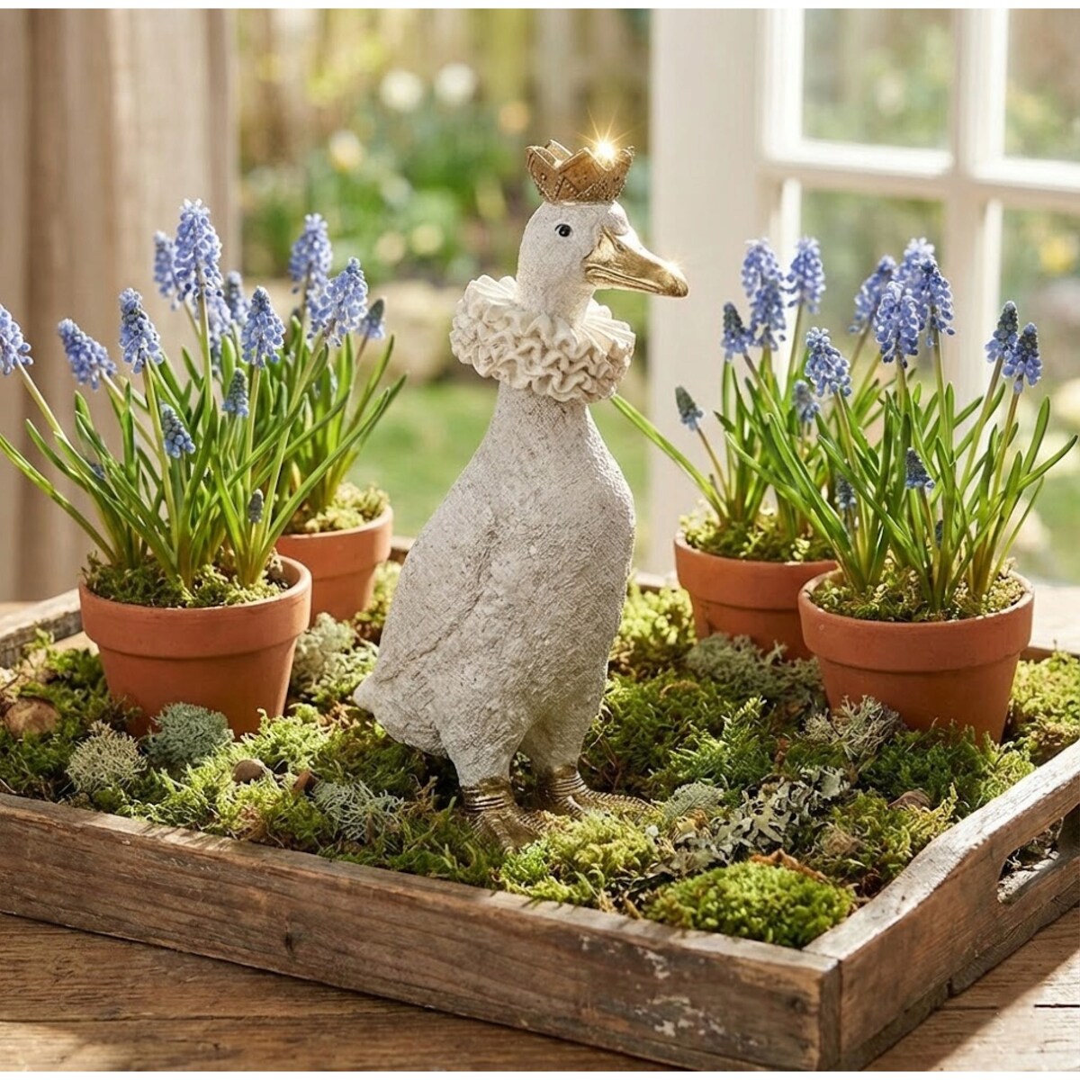 KACZKA FIGURKA KACZOR GĘŚ WIELKANOCNA NA WIELKANOC PREZENT DEKORACJA BIAŁA