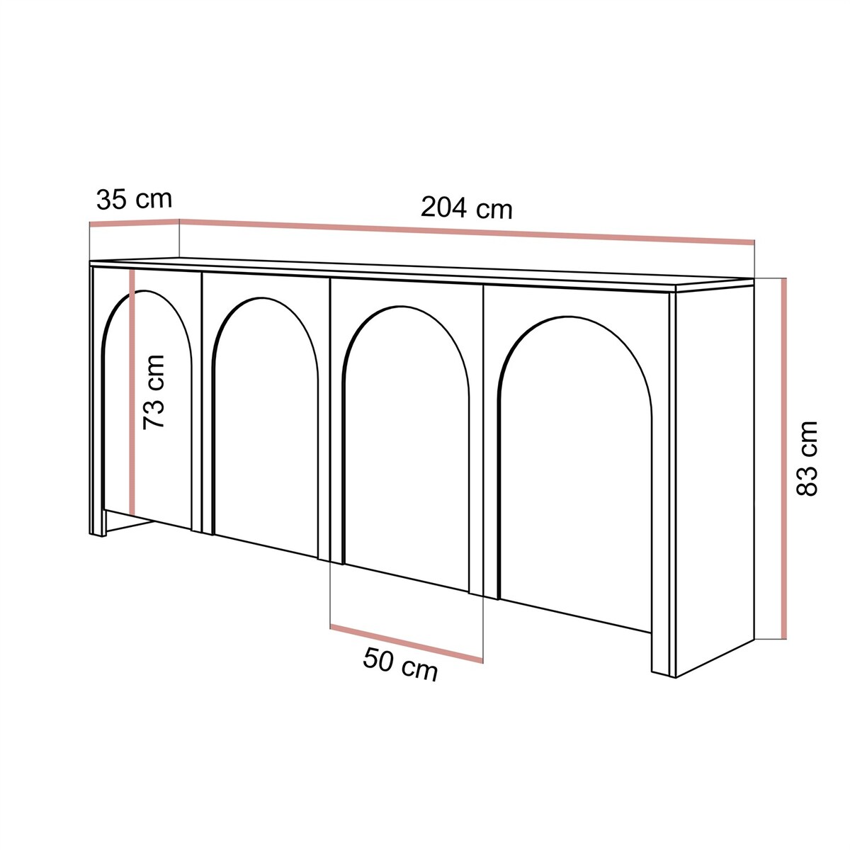 Czterodrzwiowa komoda ARIADNA, biała