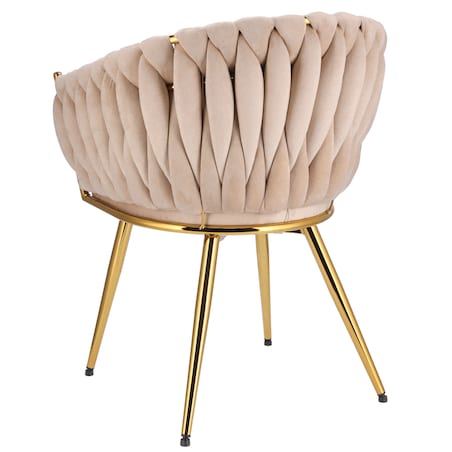 Krzesło welurowe eleganckie MOLTO beżowe tapicerowane