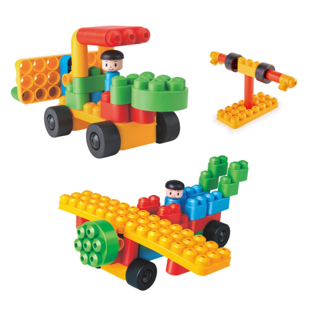 Miękkie Klocki konstrukcyjne Pojazdy opiekunów zwierząt w ZOO 40 el. 18m+ PolyM