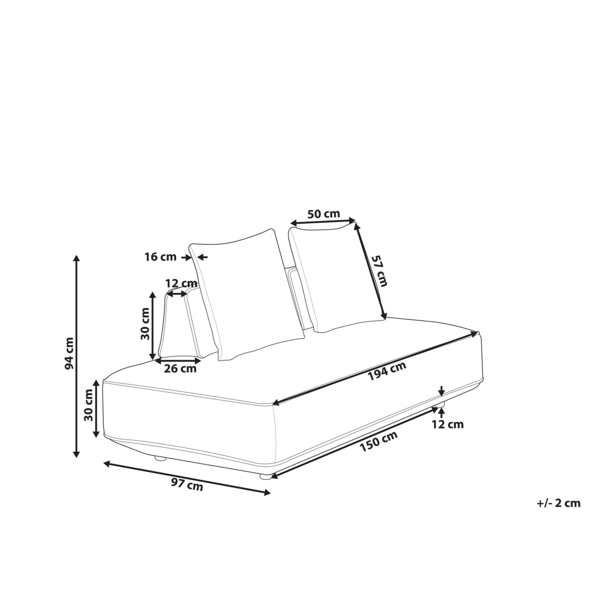 Szezlong SEILLANS Jasnobeżowy