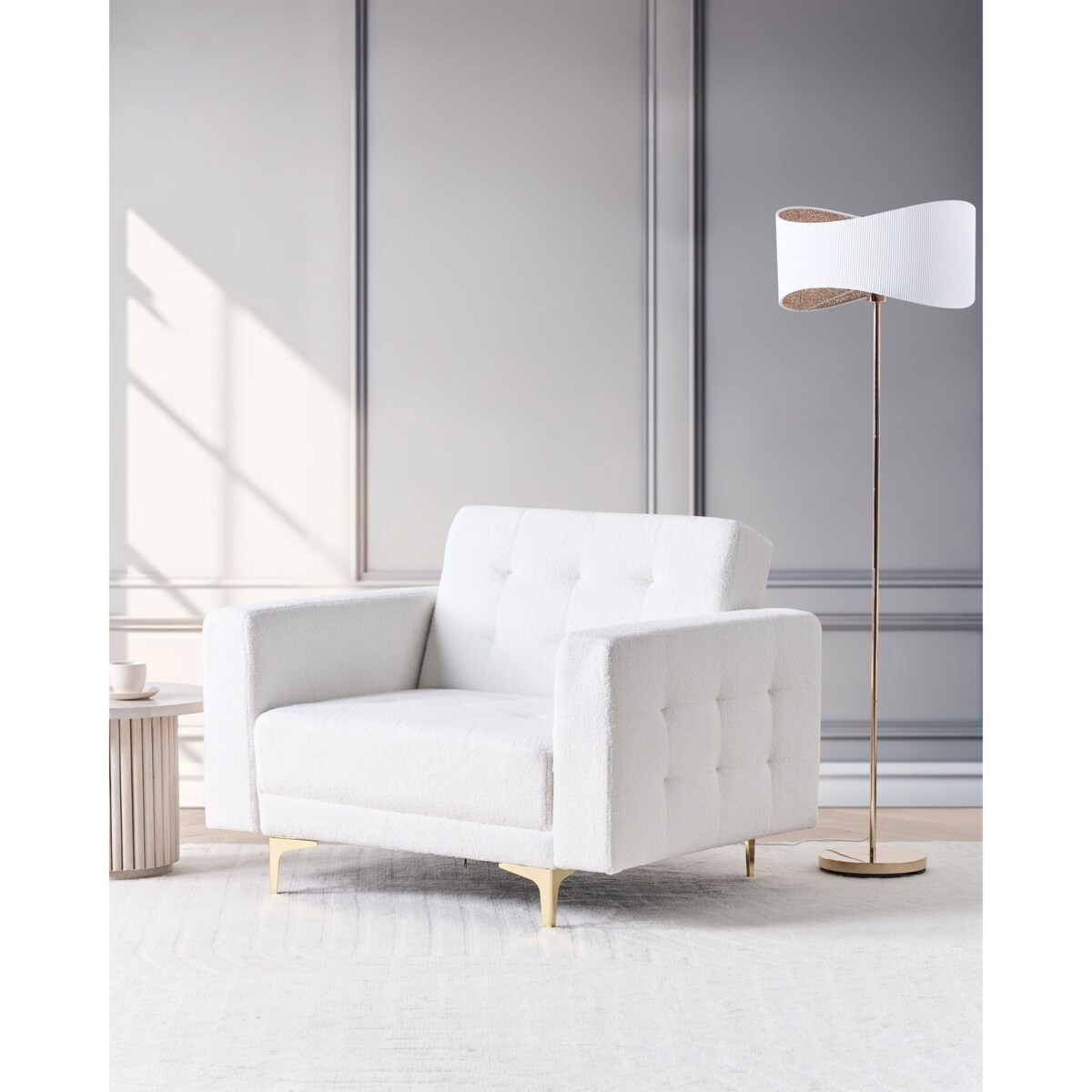 Fotel ABERDEEN Boucle Złamana biel