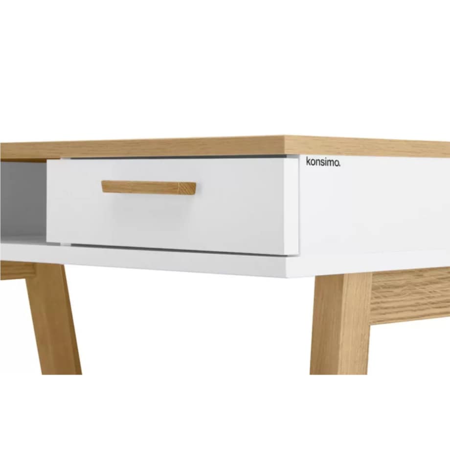 KONSIMO FRISK Białe biurko w stylu skandynawskim