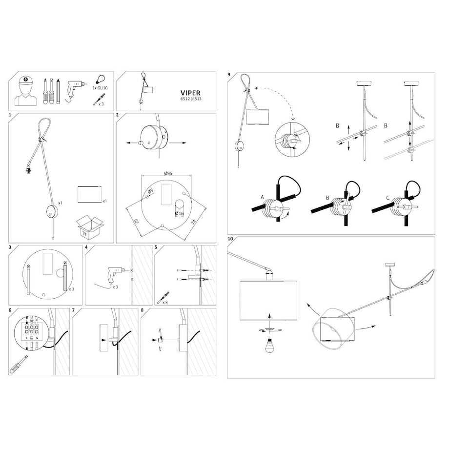 Kinkiet LAMPA ścienna VIPER 6512 Nowodvorski abażurowa OPRAWA regulowana KINKIET na wysięgniku biały