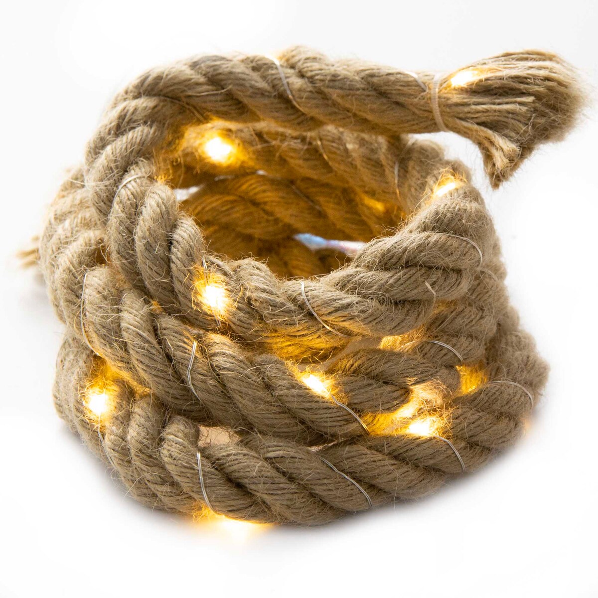 Lampki Led Sznur Parciany Jutowy 120Cm 20 Led Deko