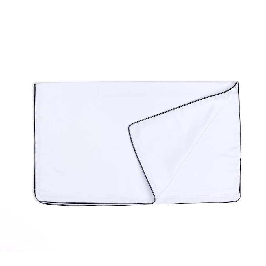 Pościel biała lamówka grafitowa, 200 x 200 cm, La Manta