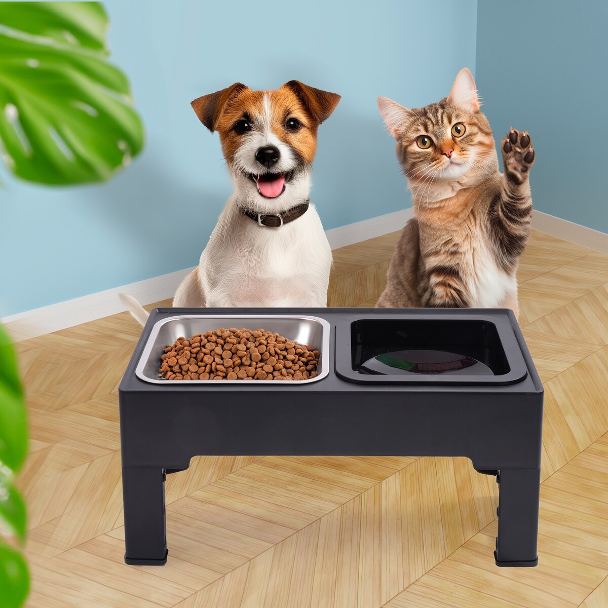 Zestaw 3 Misek Z Regulacją Wysokości Dla Zwierząt Nierozlewające Kot Pies