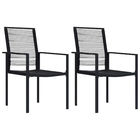 vidaXL Krzesła ogrodowe, 2 szt., rattan PVC, czarne