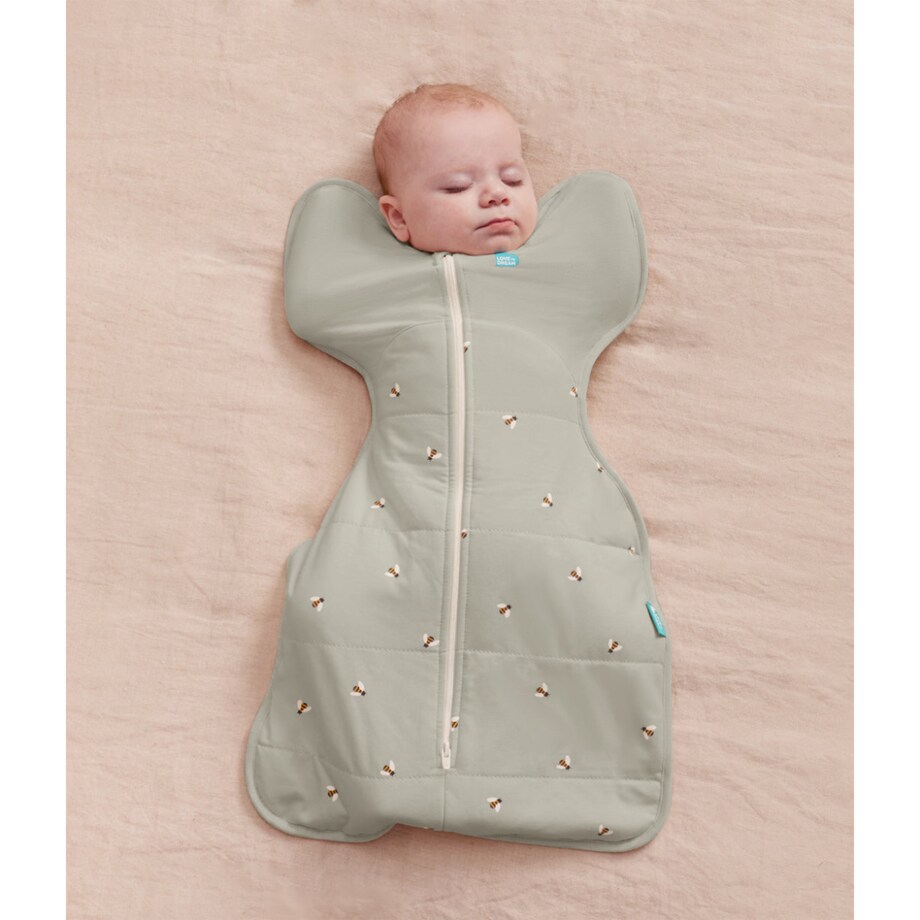 Otulacz Swaddle UP - pikowany rozmiar S - oliwkowy pszczółki - ETAP 1 - TOG 2.5
