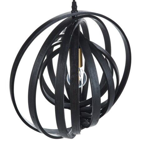 Lampa wisząca MURRELL Drewno topolowe Czarny