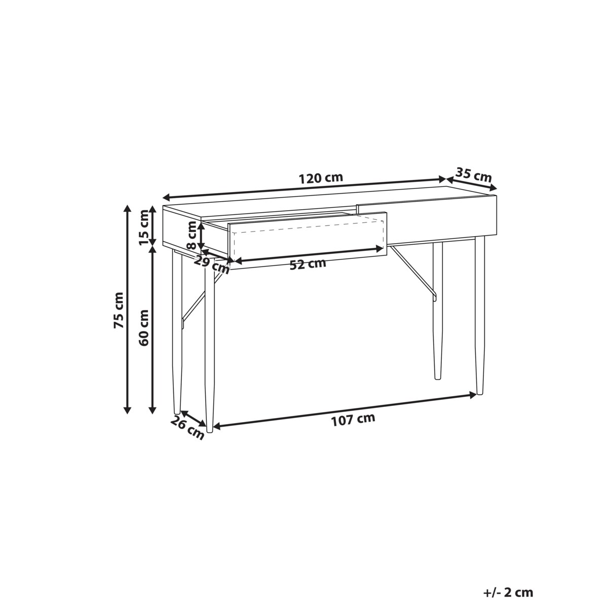 Konsola BLYTHE Drewno Brązowy/ czarny