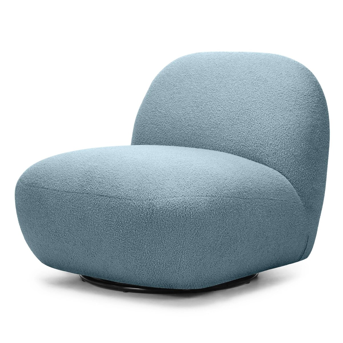 Fotel obrotowy 73x85x85 cm TENNO-3 bouclé niebieski