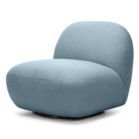 Fotel obrotowy 73x85x85 cm TENNO-3 bouclé niebieski