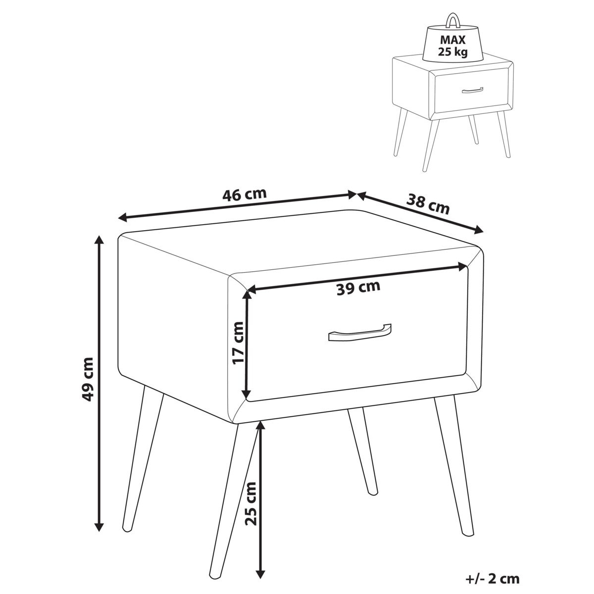 Szafka nocna FLAYAT Sztruks Zielony