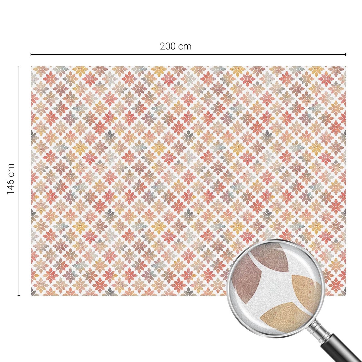 Okleina na okno dekoracyjna - Kolorowe kwiaty na białym tle - 200x146 cm