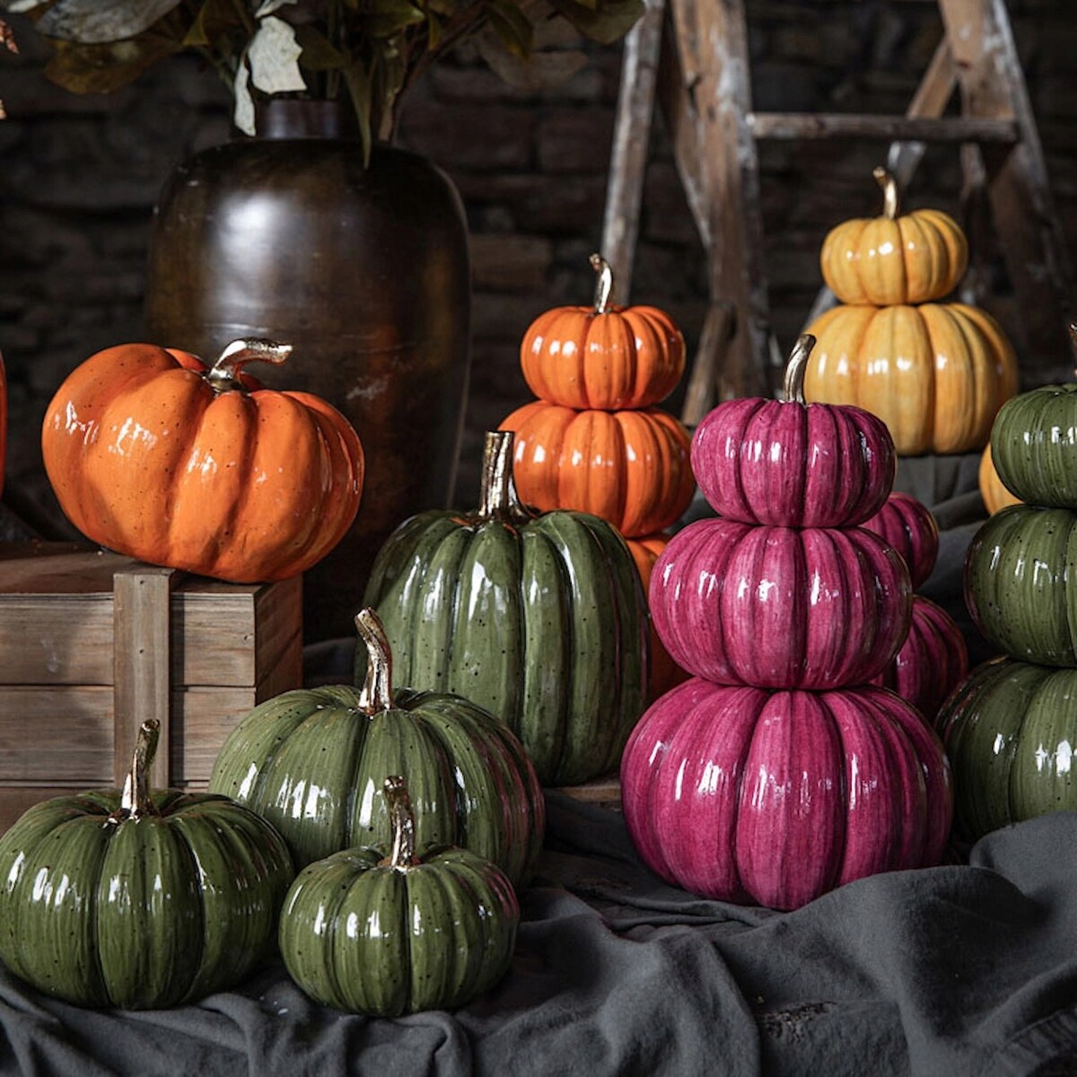 FIGURKA DYNIA POMARAŃCZOWA OZDOBNA NA HALLOWEEN JESIEŃ OGRODOWA DO OGRODU