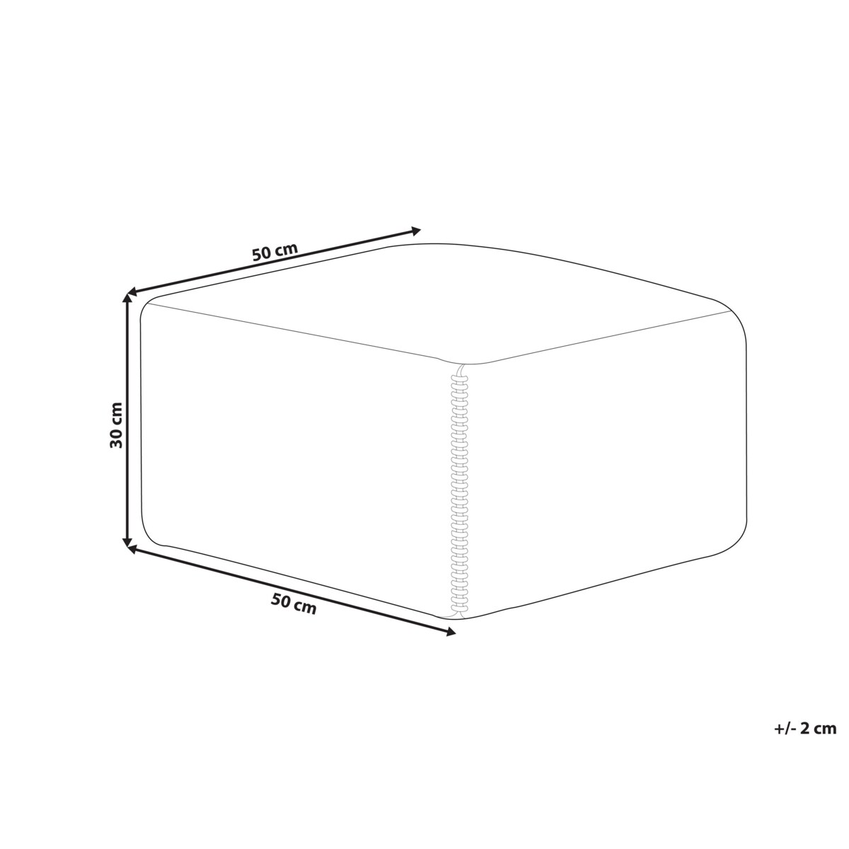 Puf jutowy 50 x 50 x 30 cm wielokolorowy DEEPOR