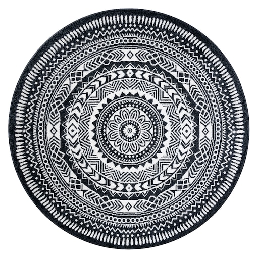 Dywan FUN Napkin serweta koło - czarny koło 140 cm