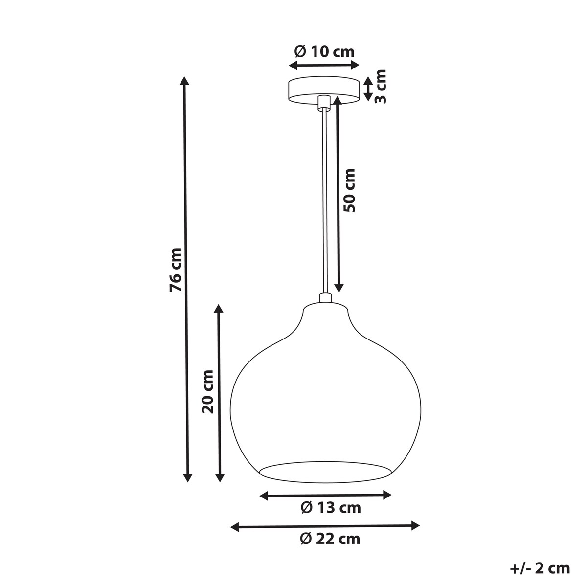 Lampa wisząca KEILA Szkło Niebieski