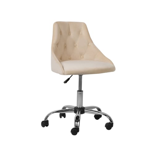 Krzesło biurowe regulowane welurowe beżowe PARRISH