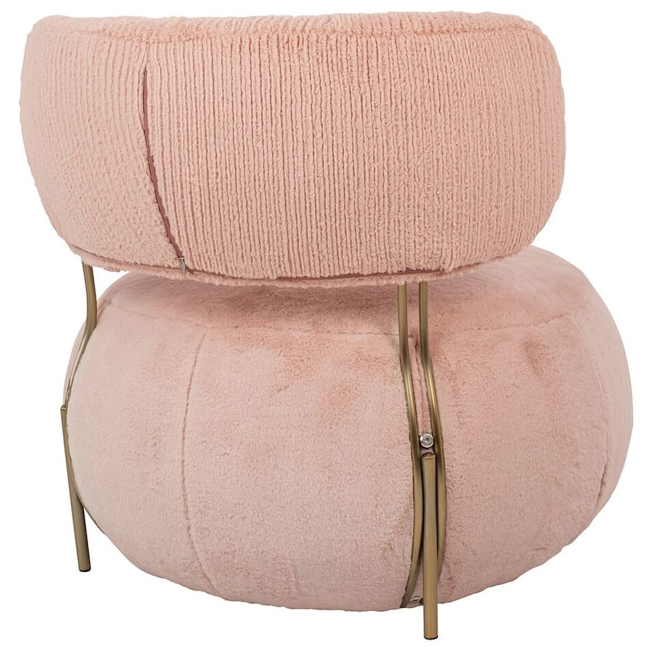 Tapicerowany fotel Low Teddy Pink różowy do sypialni, King Home