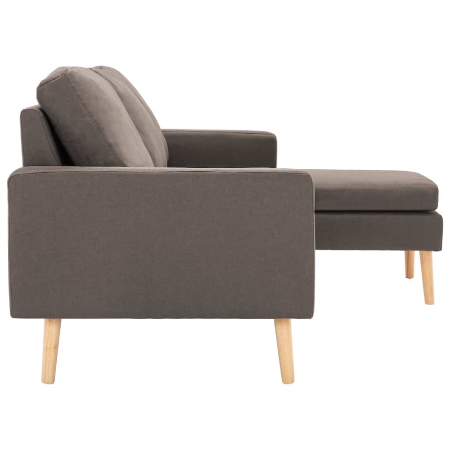vidaXL 3-osobowa sofa z podnóżkiem, kolor taupe, tapicerowana tkaniną