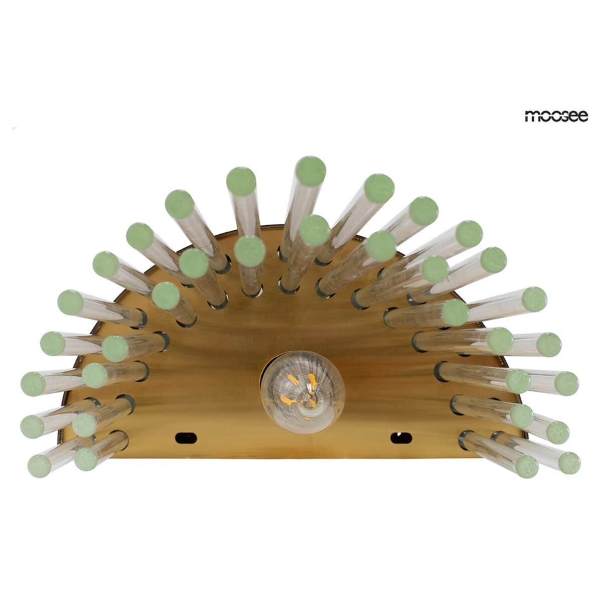 Złoty kinkiet glamour FLORENS kryształowa lampa do sypialni