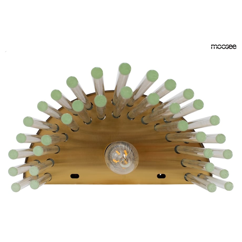 Złoty kinkiet glamour FLORENS kryształowa lampa do sypialni