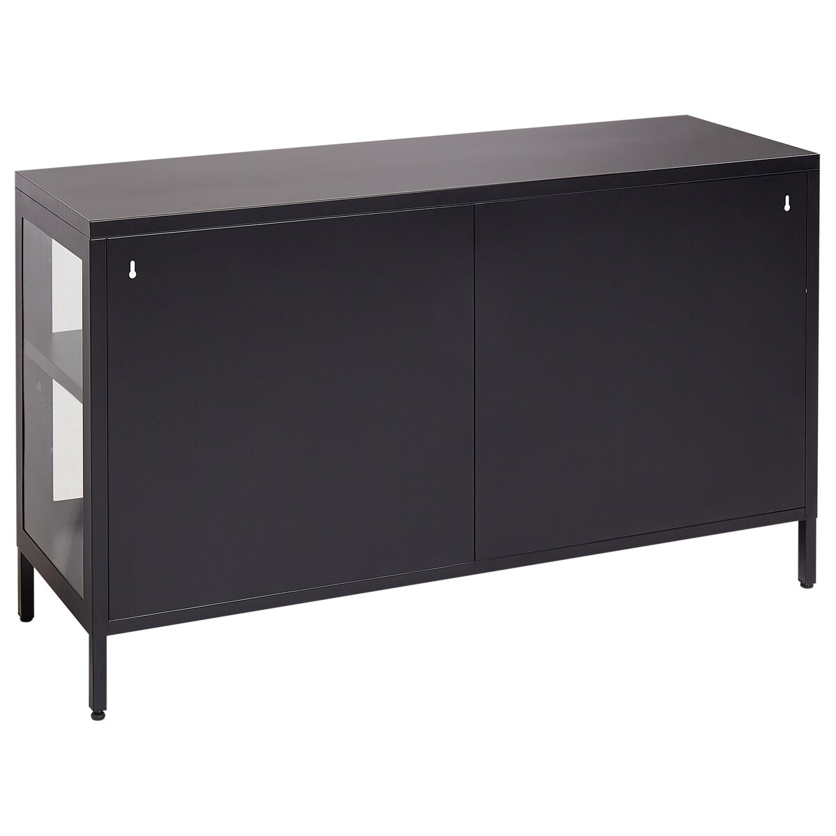 Szafka ze szklanymi drzwiami NEWPORT Metal 115 cm Czarny