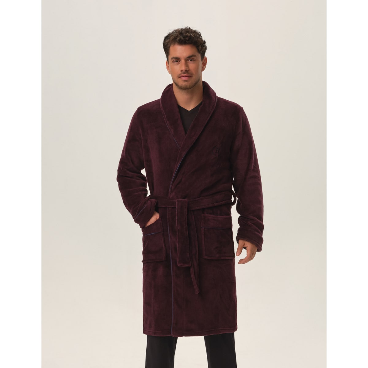 Szlafrok Hustle 41935-93X Bordowy Bordowy, XXL