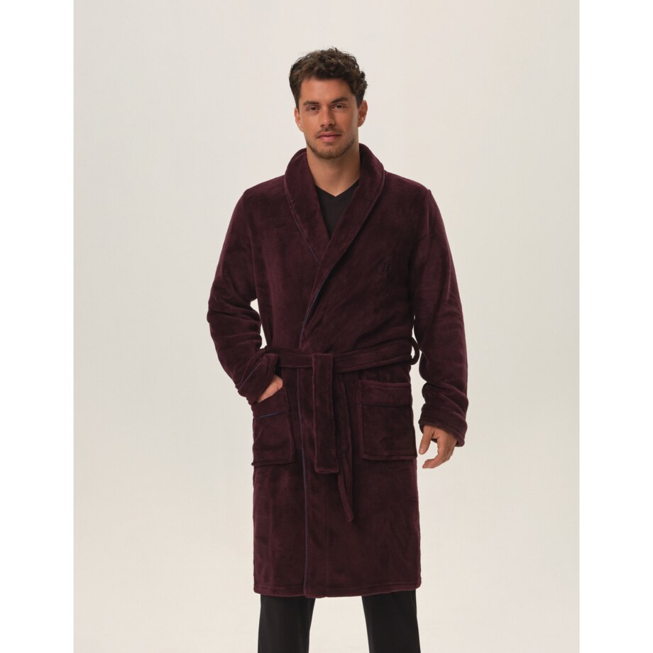 Szlafrok Hustle 41935-93X Bordowy Bordowy, XXL