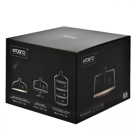 Patera Obrotowa Drewniana z Kloszem Pokrywą Krosno 33 cm Duża Elegancka