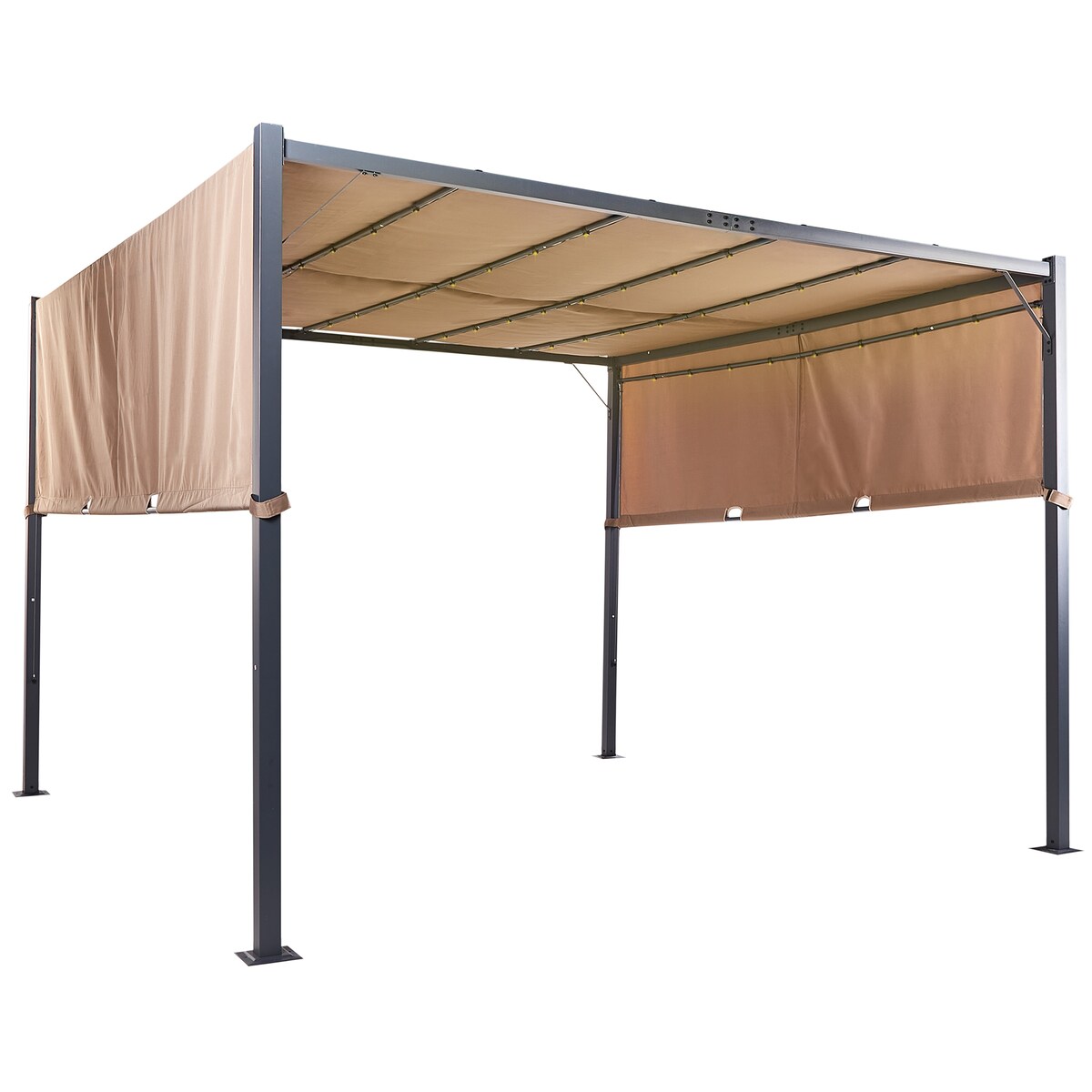 Pawilon ogrodowy LED PARGA Metal 310 cm 310 cm Brązowy