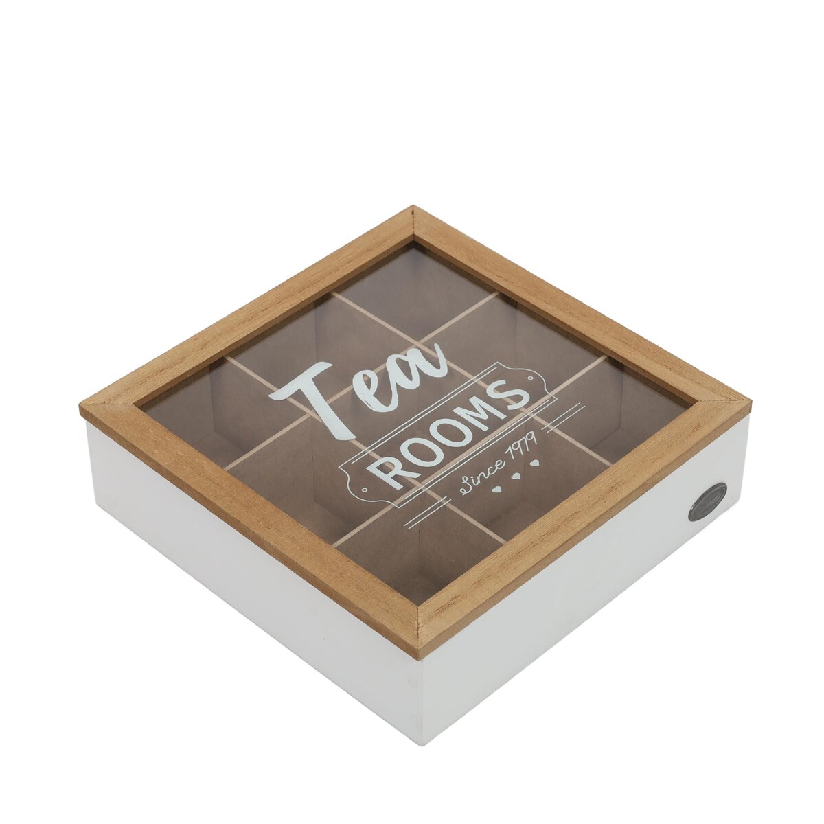 Pojemnik na herbatę z przegródkami TEA ROOM, 24 x 24 x 7 cm