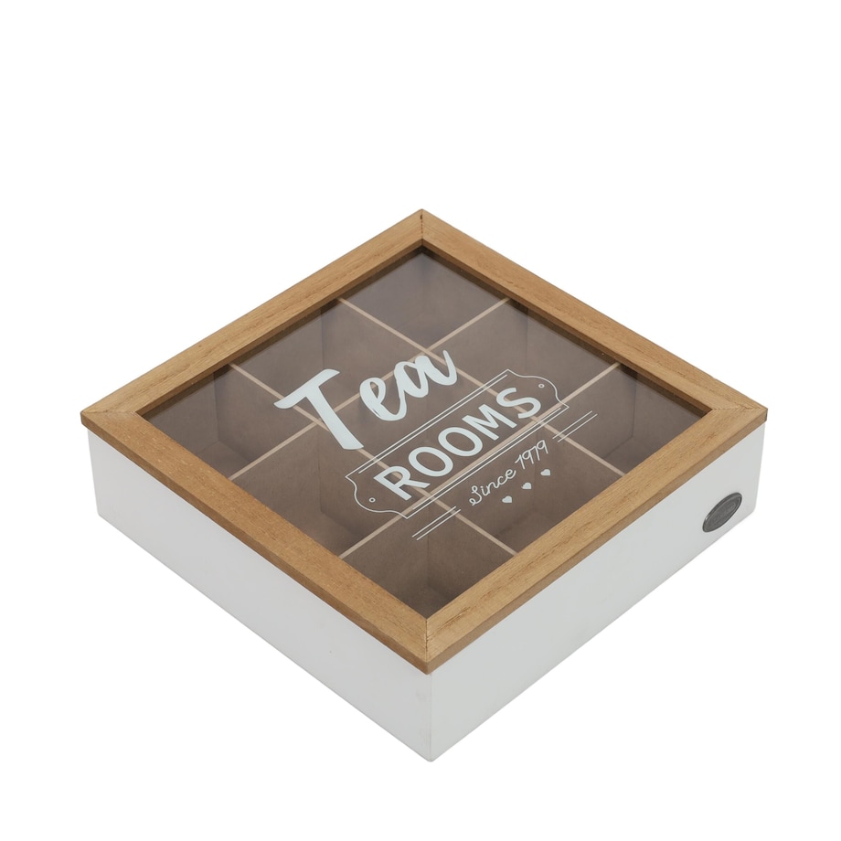 Pojemnik na herbatę z przegródkami TEA ROOM, 24 x 24 x 7 cm