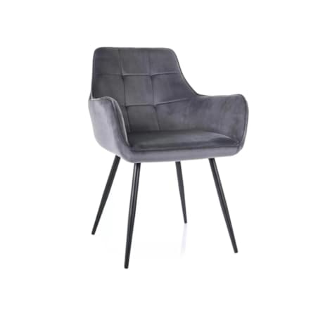 Krzesło tapicerowane LEMON VELVET szare