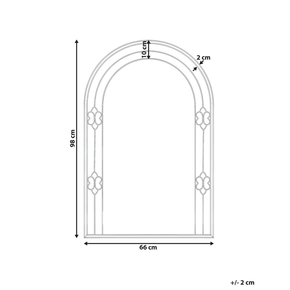 Lustro ścienne MAUTRE 66 cm 98 cm Złoty