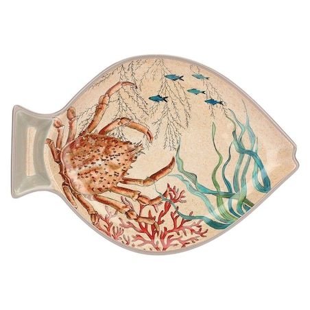 Zestaw 2 talerzy z melaminy Sea Life ryby - 33 x 23 cm