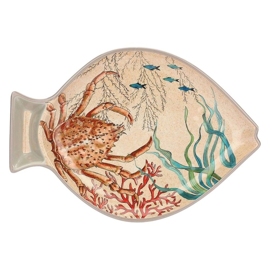 Zestaw 2 talerzy z melaminy Sea Life ryby - 33 x 23 cm