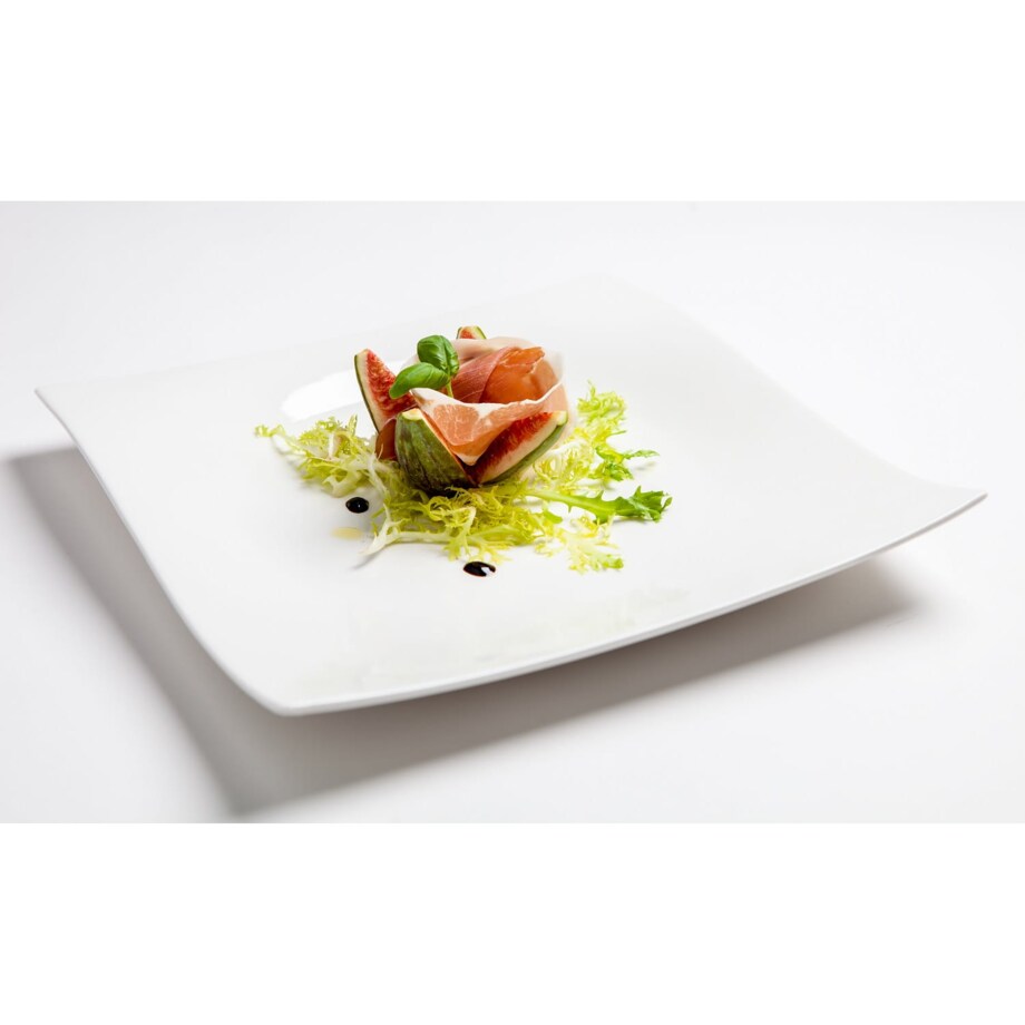 Talerz śniadaniowy Motion, biały, 20 x 20 cm