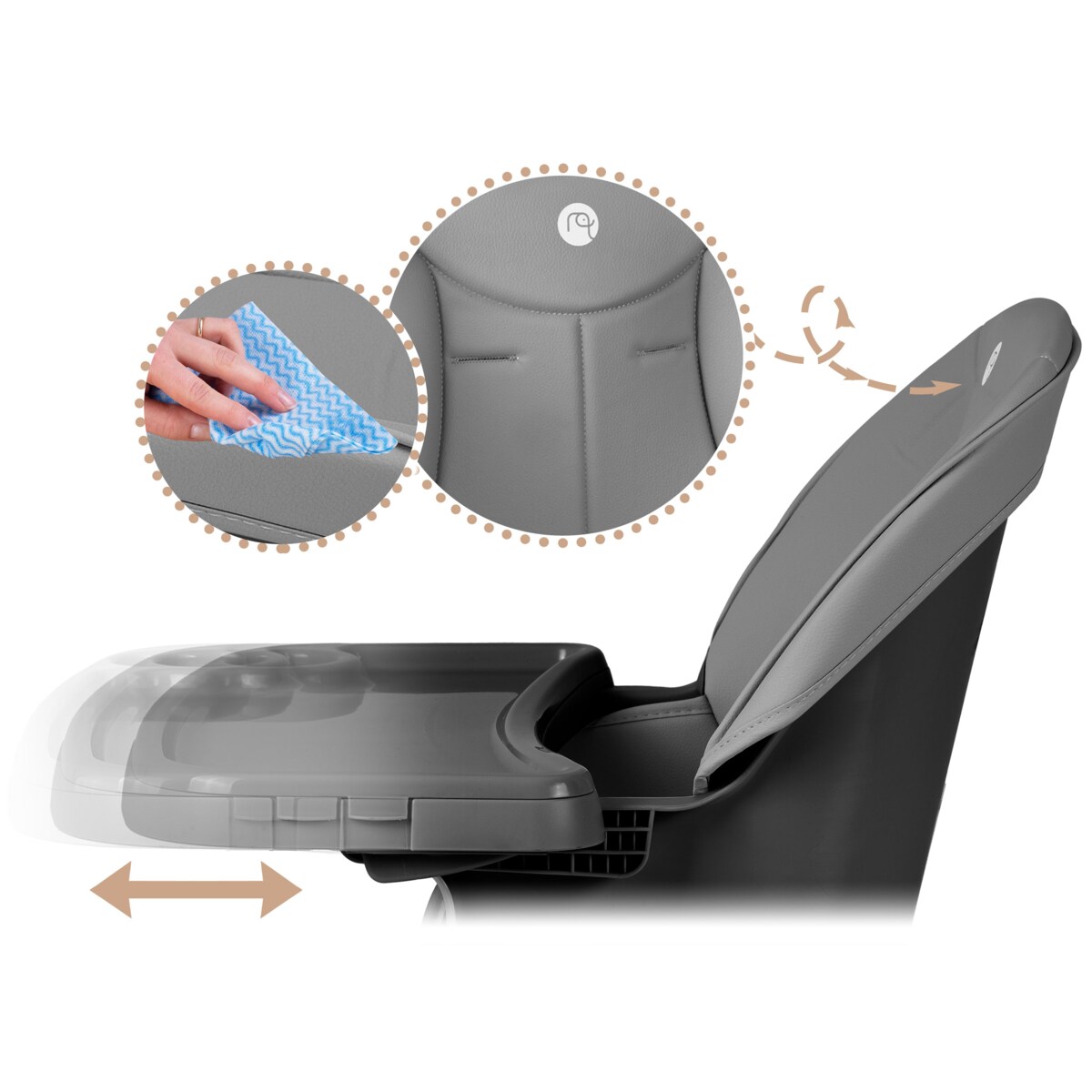 Krzesełko do karmienia dla dzieci regulowane fotelik Nukido