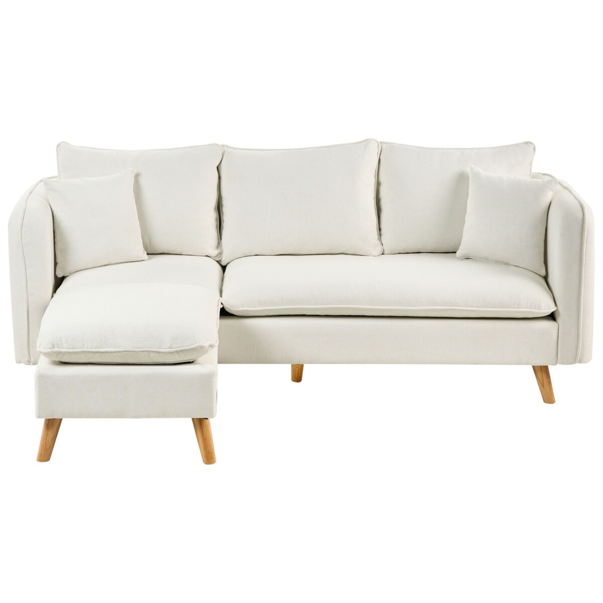 Sofa DALVIK Biały z otomaną dla 3 osób