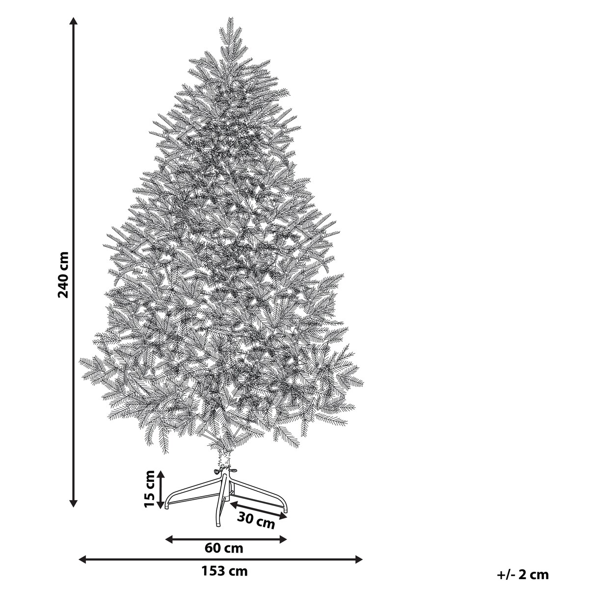Sztuczna choinka świąteczna HUXLEY 240 cm Zielony