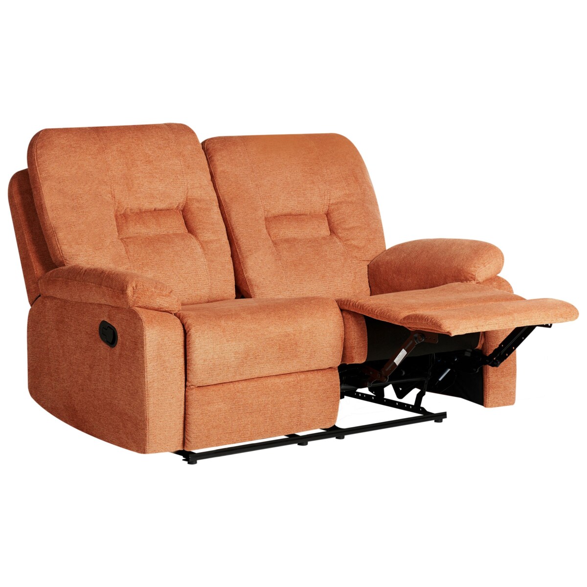 Sofa z manualną funkcją relaksu 2-osobowa pomarańczowa BERGEN