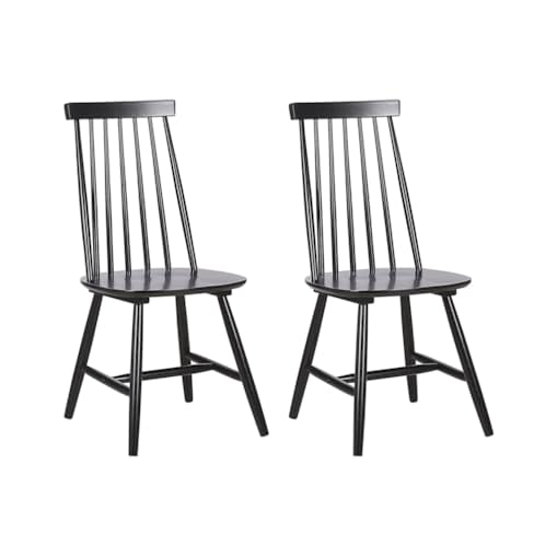 Zestaw 2 krzeseł do jadalni drewniany czarny BURBANK