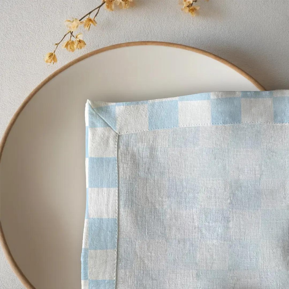 Serwetki świąteczne - błękitna krata (2szt.)